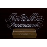 Светещ надпис Mr&Mrs с фамилия